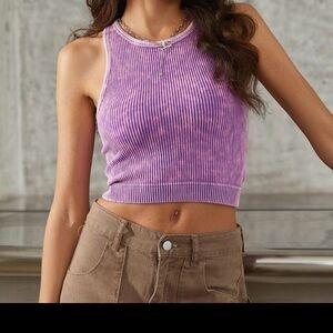 Cropped tank top, purple washed color, brand new